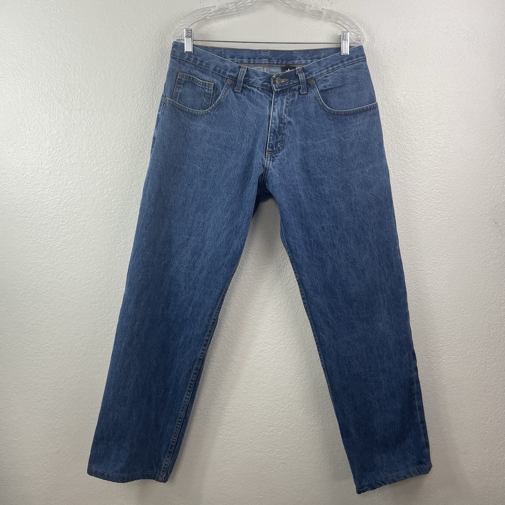 Dearborn‎ Mens Jeans Size 34 (actual 33x29) Straight Leg Blue *Altered Hem*